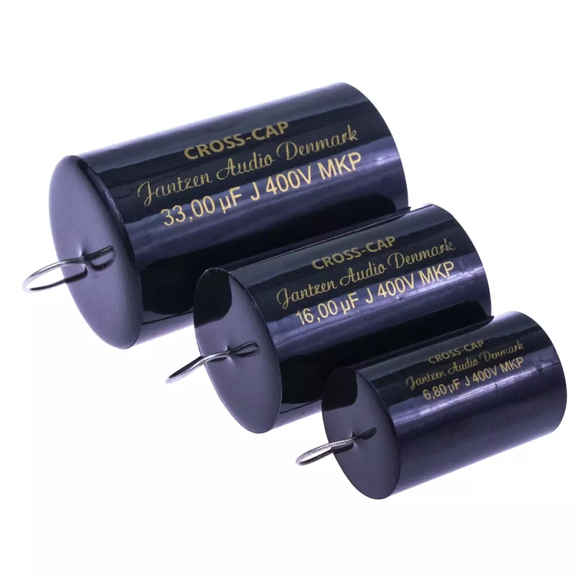 Jantzen Cross Cap 0,22µF 400VDC 5% MKP dia-9 / 25mm. hor., Selvbygg, Jantzen Audio, 001-0208