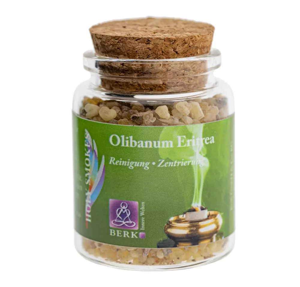 Olibanum Eritrea, frankincense, røkelse, balsamisk, sitrus, rensende, sentrerende, meditasjon, ritualer, antikk., Berk - Olibanum eritrea (frankincense) 60ml, Velvære & røkelse, Røkelse