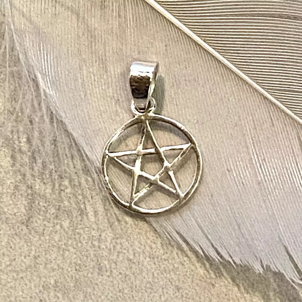 Pentagram - Anheng mini i sølv, Krystaller & smykker, Andre smykker, 925 sølv