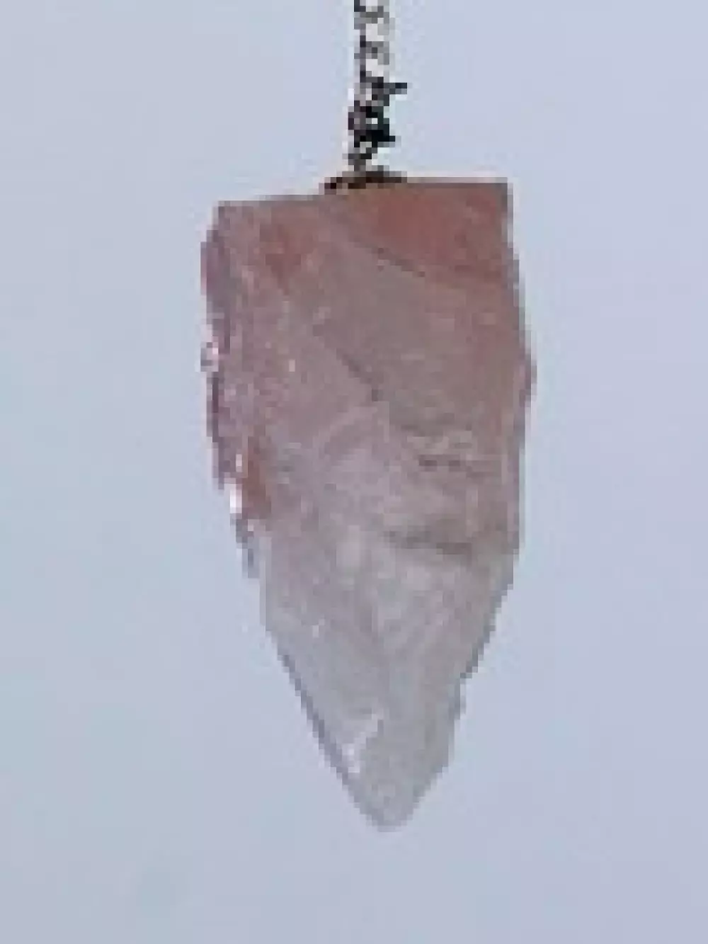 Pendel i rå rosenkvarts PE60, Krystaller & smykker, Pendler