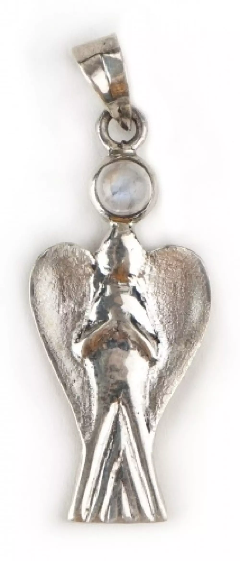 Skytsengel anheng i sølv med månestein - 27 mm, Krystaller & smykker, Andre smykker