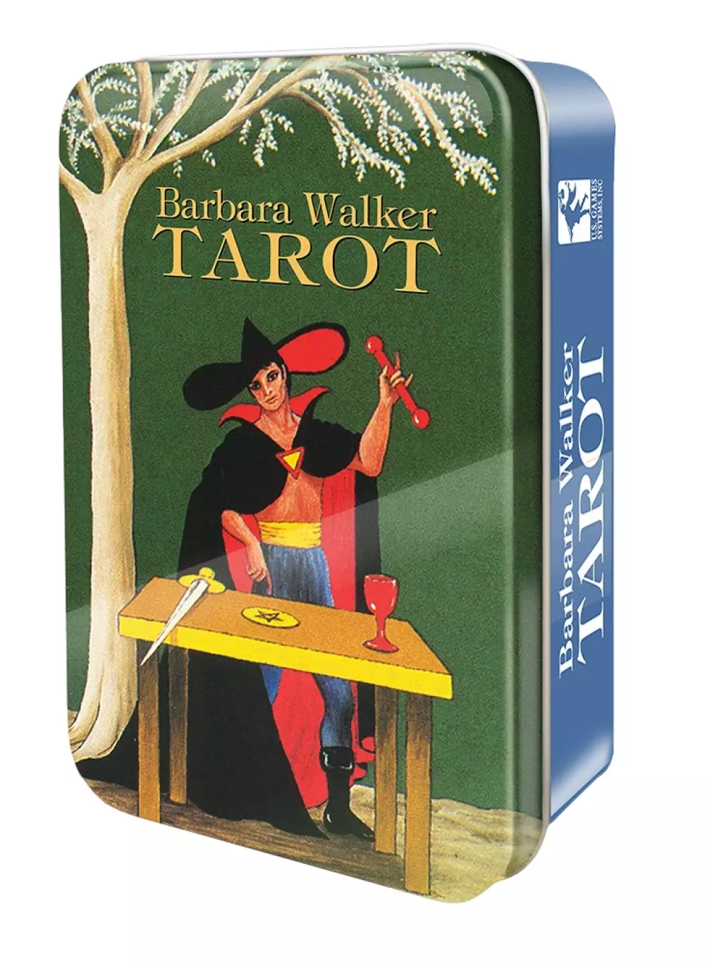 Barbara Walker Tarot, feministisk perspektiv, religiøse symboler, paganisme, mytologi, dominerende farger, rød, svart, hvit, feminin treenighet, Barbara walker tarot - In a tin, Tarot & orakel, Tarotkort