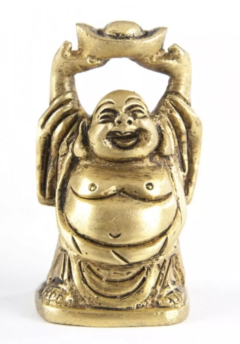 Happy Buddha stående i messing - liten, Hjem & interiør, Statuer & figurer