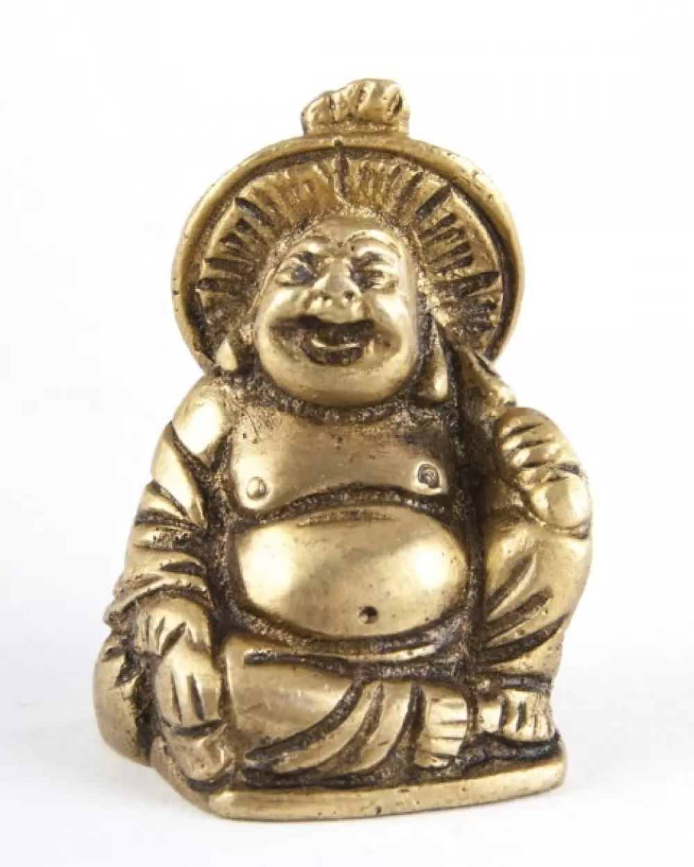 Happy Buddha sittende i messing - liten, Hjem & interiør, Statuer & figurer