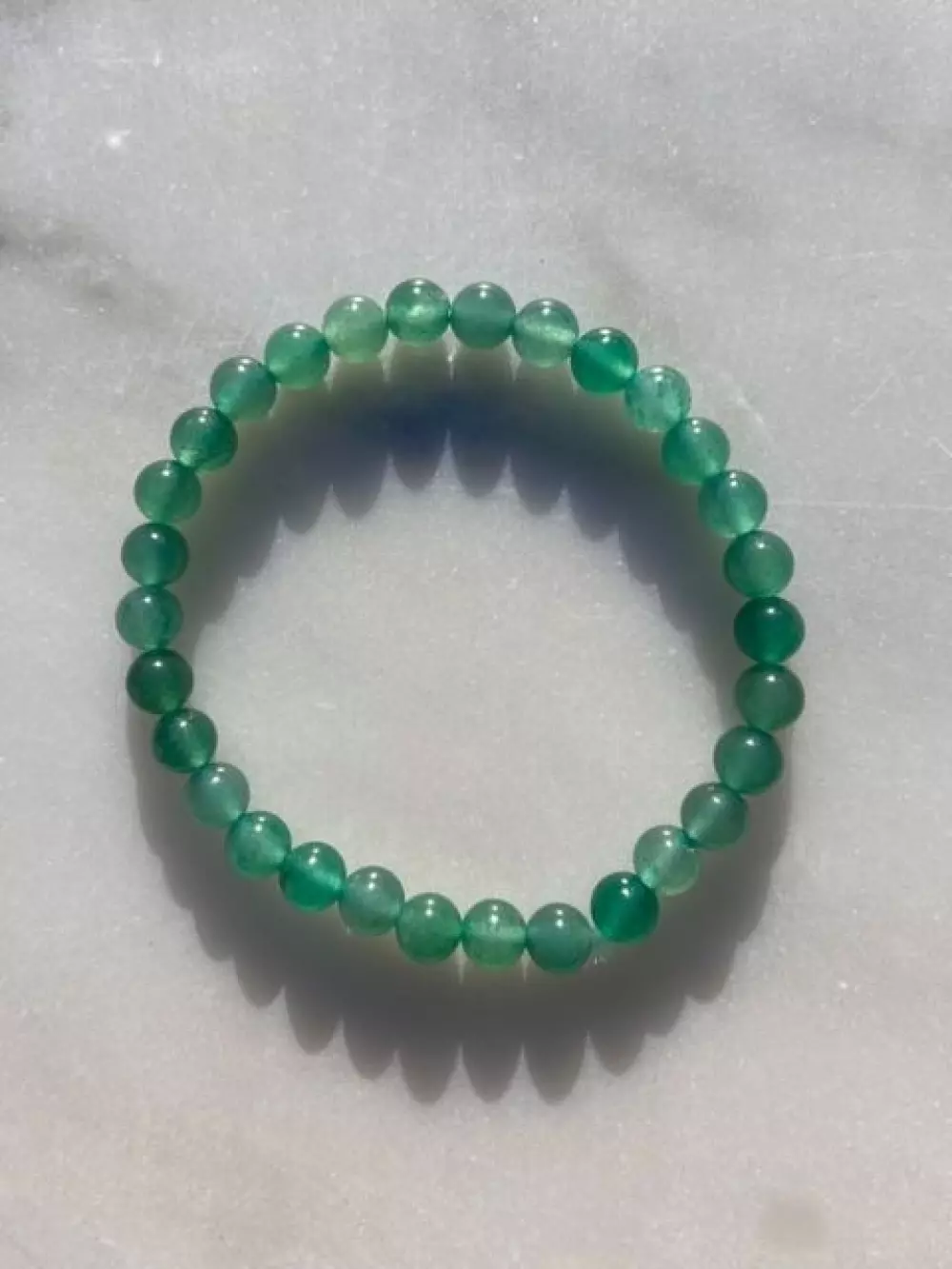 Armbånd Aventurin grønn - 6mm, Krystaller & smykker, Krystallsmykker, 18cm, elastisk