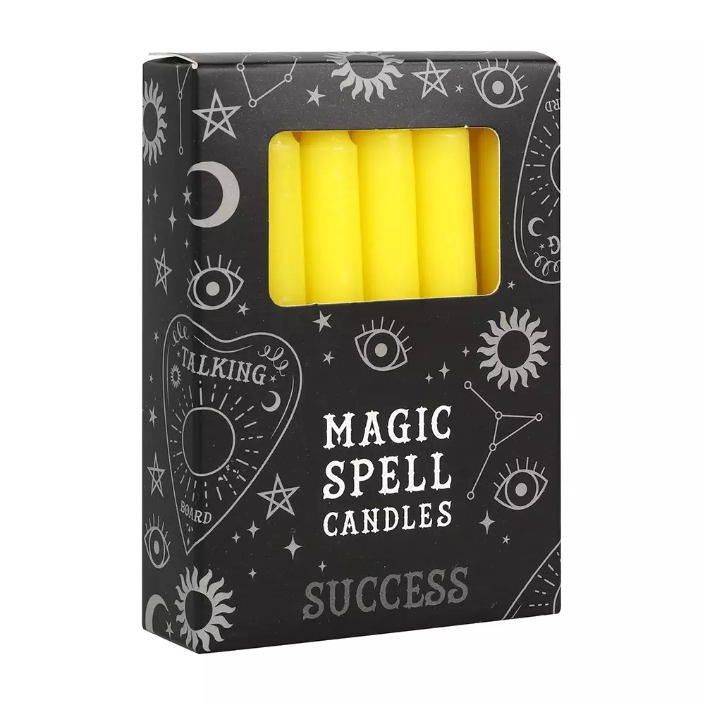 Spell candles/vokslys gul - Success, 5055581695652, 1950038174, Hjem & interiør, Interiør, 12 lys H 11,5 cm D 1 cm