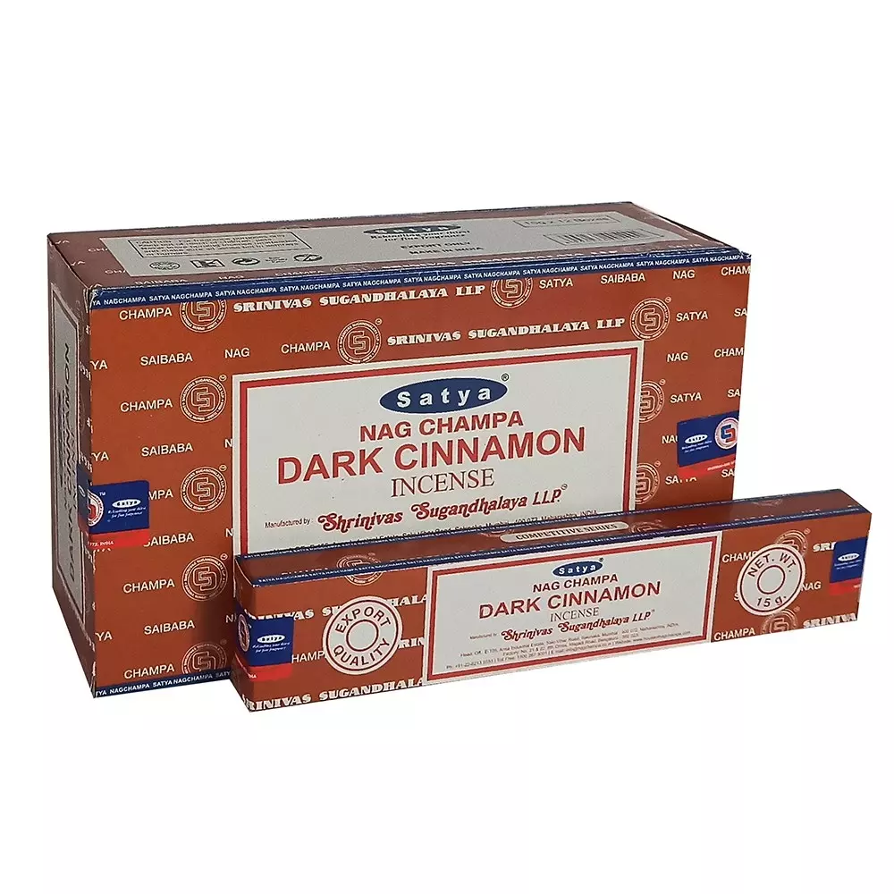 Nag Champa 15g - Dark Cinnamon 12 PACK OF COMBO SATYA INCENSE - DARK CINNAMON NAG CHAMPA 8904234405483 Velvære & røkelse Røkelse
