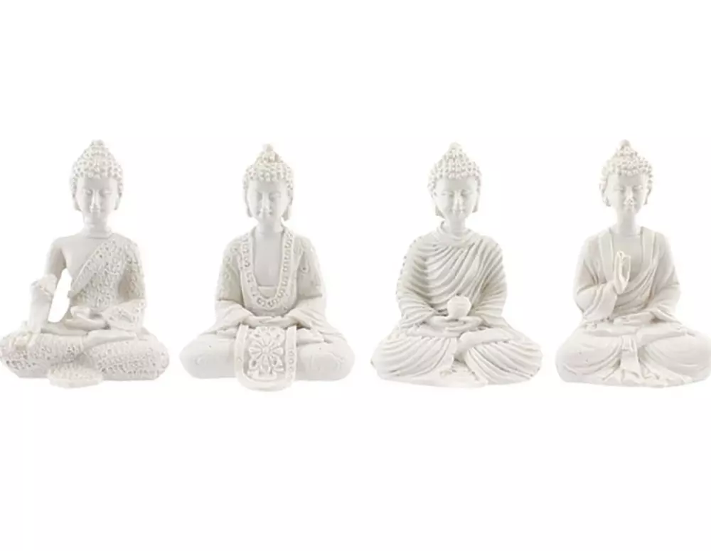 Mini statue - Hvit buddha