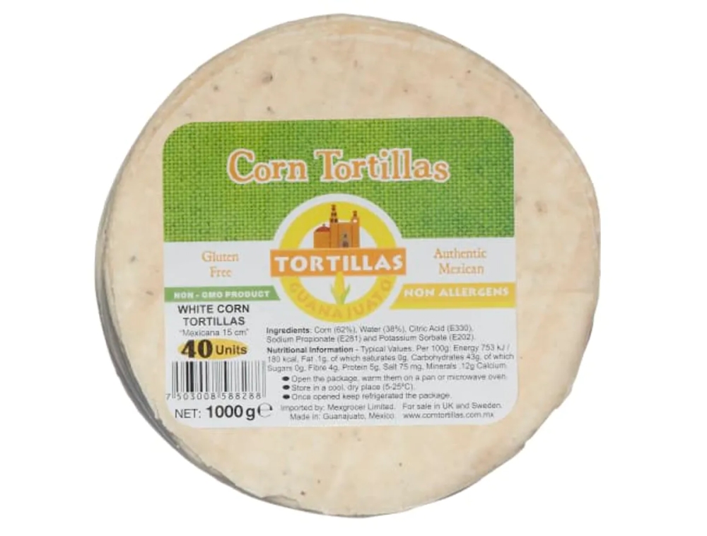 Guanajuato Mexicana White Corn Tortilla 10 cm, 0081, Tex Mex