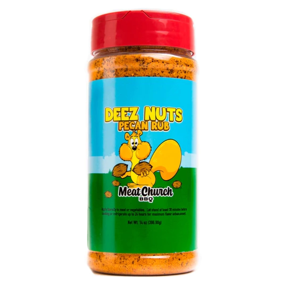 Meat Church Deez Nuts Honey Pecan BBQ Rub 397g, 011711552603, 129208, Krydder/Rub, Meat Church, Meat Church Deez Nuts Honey Pecan BBQ Rub