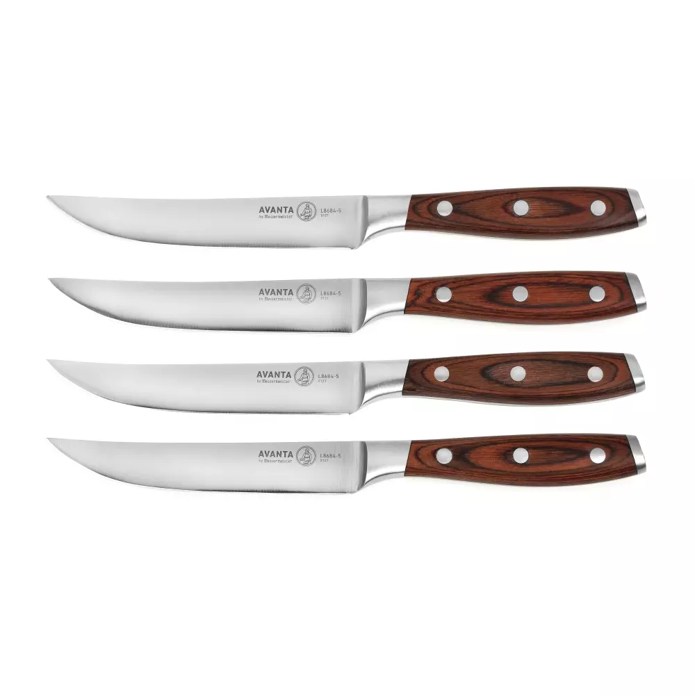 Avanta Pakkawood 4 piece Fine Edge Steak Knife set, 098872868453, L8684-5-4S, Kniver, Messermeister