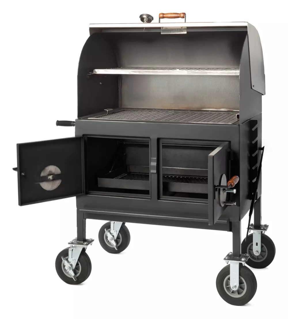 Pitts & Spitts Adjustable Charcoal Grill, P-AFGR2436, Pelletgriller, Pitts & Spitts, with 8