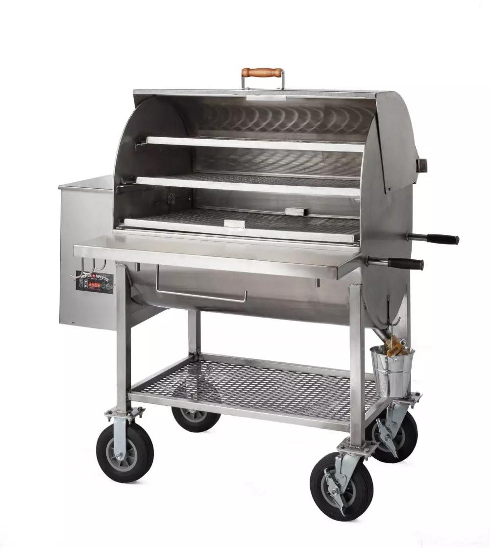 Pitts & Spitts Maverick 2000 Stainless Steel Pellet Grill, P-MAV-2000-SS, Pelletgriller, Pitts & Spitts, with 8