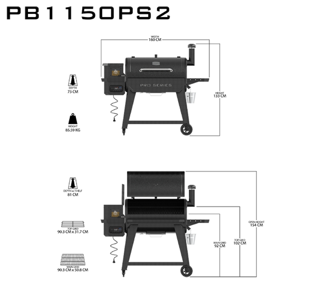 PIT BOSS 1150 PRO SERIES WOOD PELLET GRILL, PB1150PS2, Pelletgriller, Pit Boss, Pit Boss 1150 Pro Series WiFi Pellet Grill