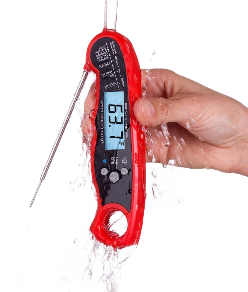 Foldable Waterproof Thermometer, Rød, 9236960349571, XIFWT