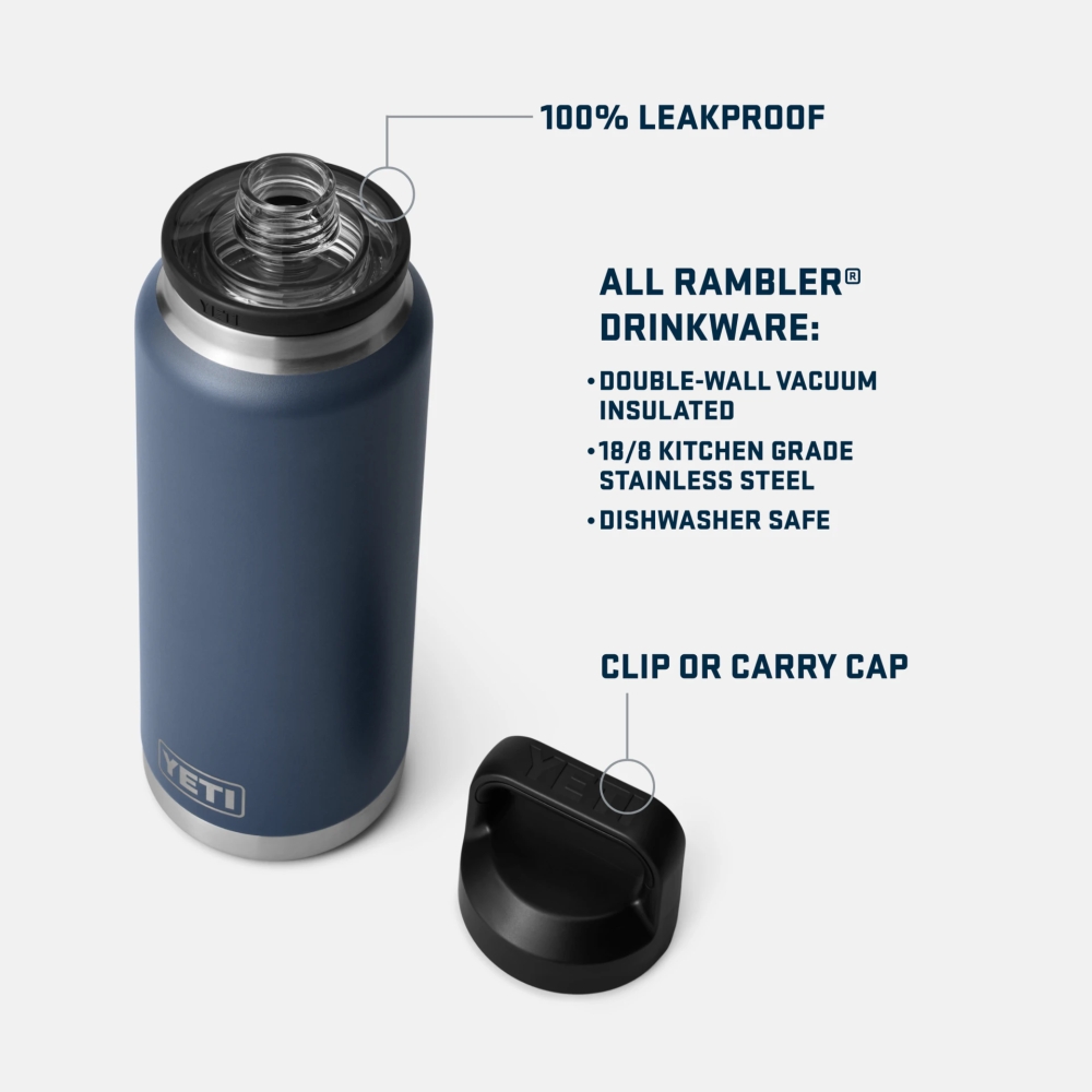 Yeti Rambler 36 oz, Bottle Chug, Navy, 888830077115, YR36CHN, Thermokopper, YETI