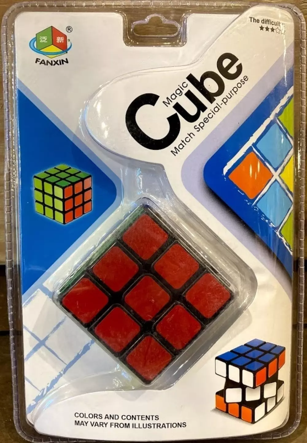 Rubiks kube ble oppfunnet og utviklet av en ungarer ved navn Ern? Rubik i 1974. Denne garanterer frustrasjon for nybegynnere, og kanskje mer glede for de som etterhvert klarer å løse den! Løsningen går ut på å vri kubens deler til hver side består av kun én farge. Det finnes 43 252 003 274 489 856 000 ulike kombinasjoner., Rubics kube, 4895154352633, Leker