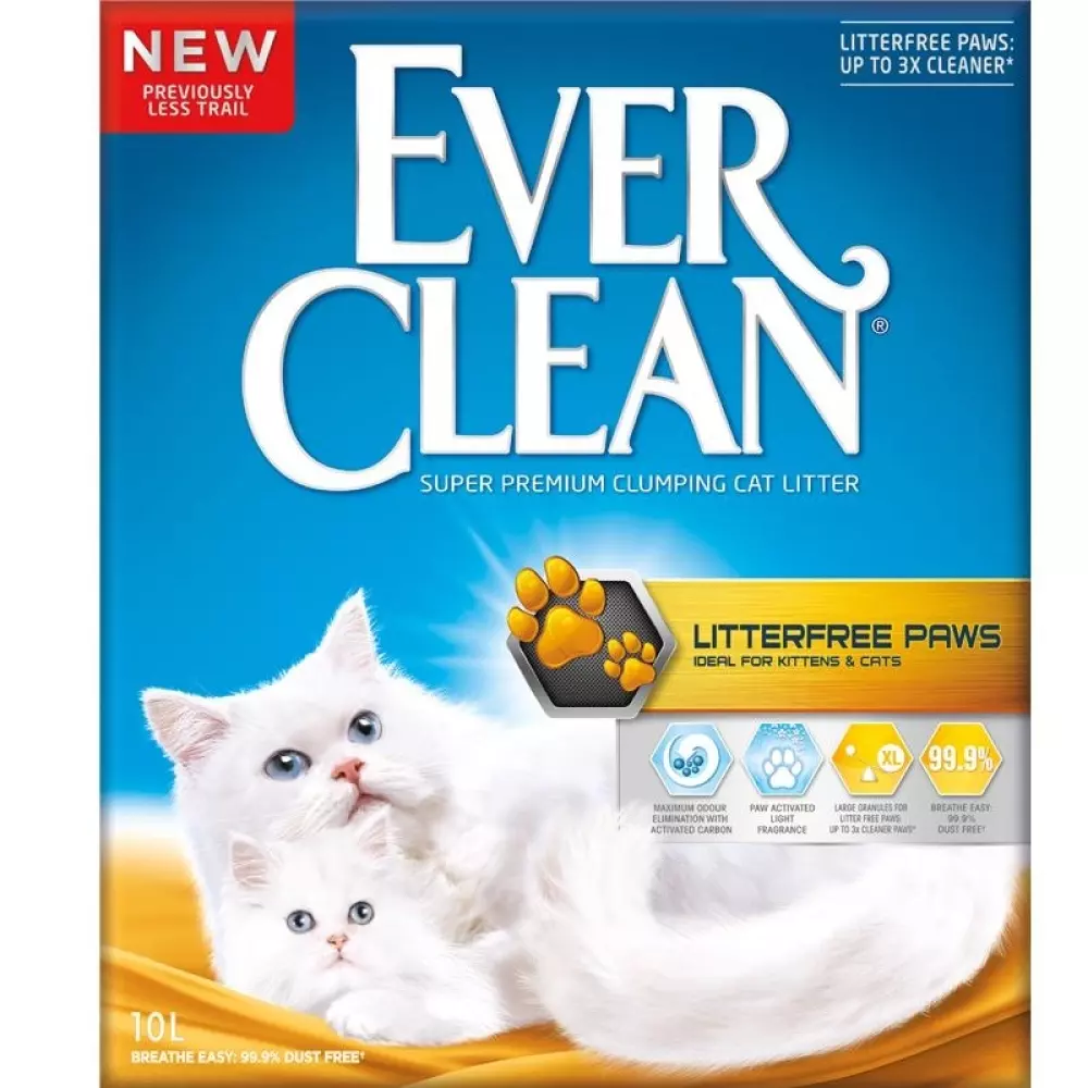 EverClean Litter Free Paws10L, 5060412214117, Katteutstyr, Kattesand og Pellets, Ever Clean, Tree of Pets AS, Ever Cl Litterfree Paws 10 L