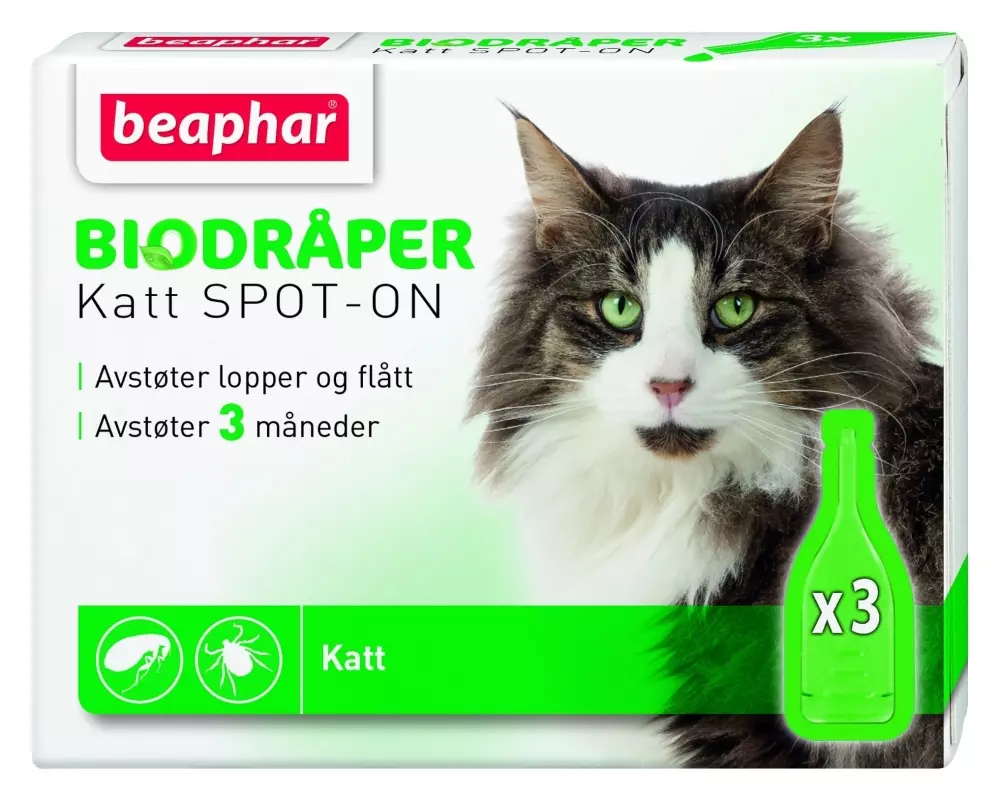 Bio Spot On Katt med 3 pipetter, 8711231138562, Katteutstyr, Kattepleie og hygieneprodukter, Beaphar