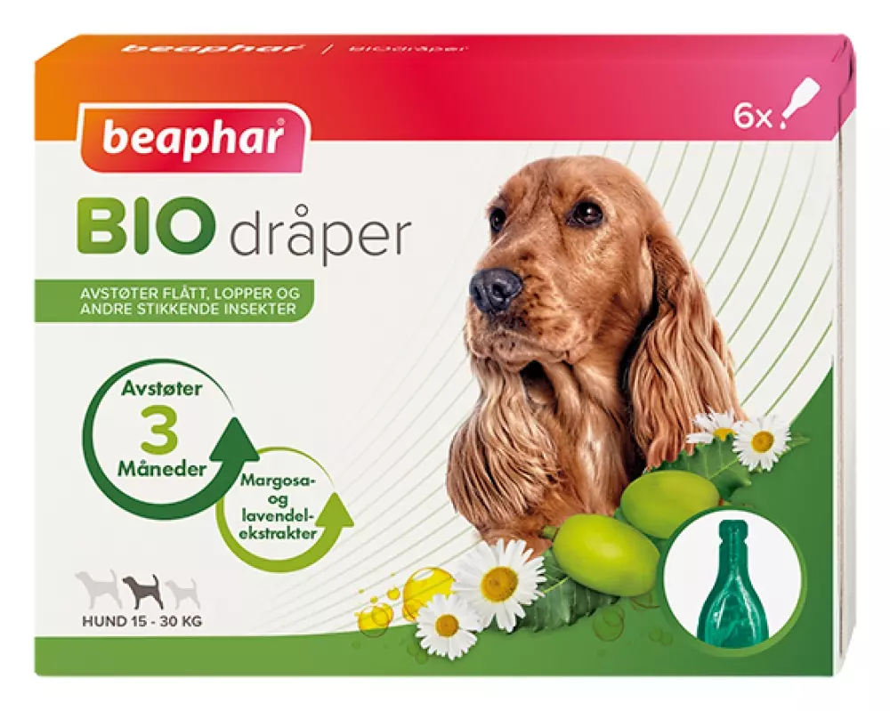 Bio Spot On Hund > 15 kg 6 pipetter (6), 8711231138586, x Sesong, Beaphar