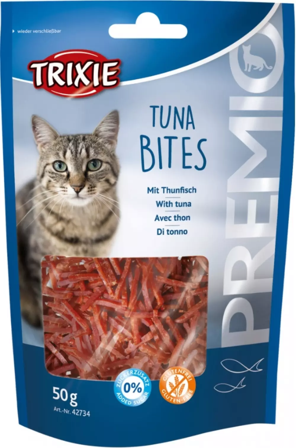 Tuna bites 50gr, katt, Trixie, 4011905427348, Katteutstyr, Kattegodbiter, Trixie, Eldorado, PREMIO Tuna Bites, 50 g