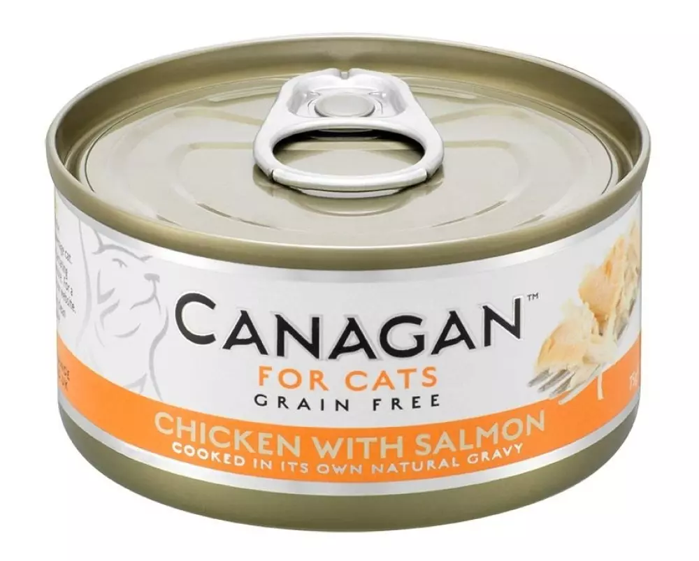 Canagan Cat Can - Chicken with Salmon 75g Canagan Boksemat Katt Chicken with Salmon 12stk x 75g (Pk. pris) WS75 5029040012205 Kattemat