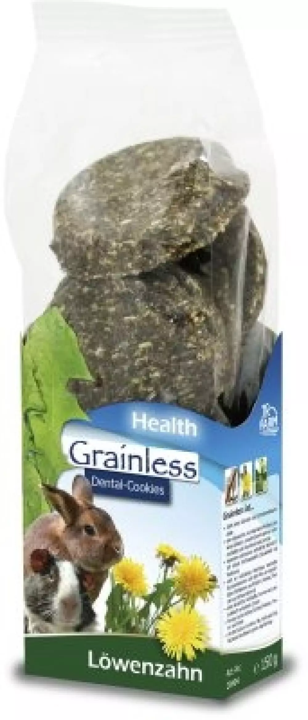 JR farm grainless health dental cookies-dandelion., 4024344204043, Kaninutstyr, Kaningodbiter, JR Farms, Imazo AB, 'JR GRAINLESS HEALTHDENTAL-COOKIES DANDELION 150G