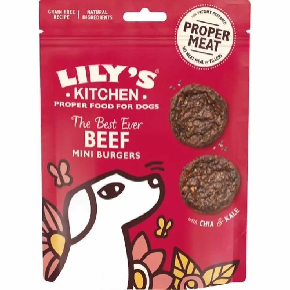 Lily`s kitchen the best ever beef mini burgers, 5060184249799, Hundeutstyr, Hundegodbiter og Tygg, Lily`s Kitchen, Eldorado, Lilys K. Dog The Best Ever Beef Mini Burgers 70g