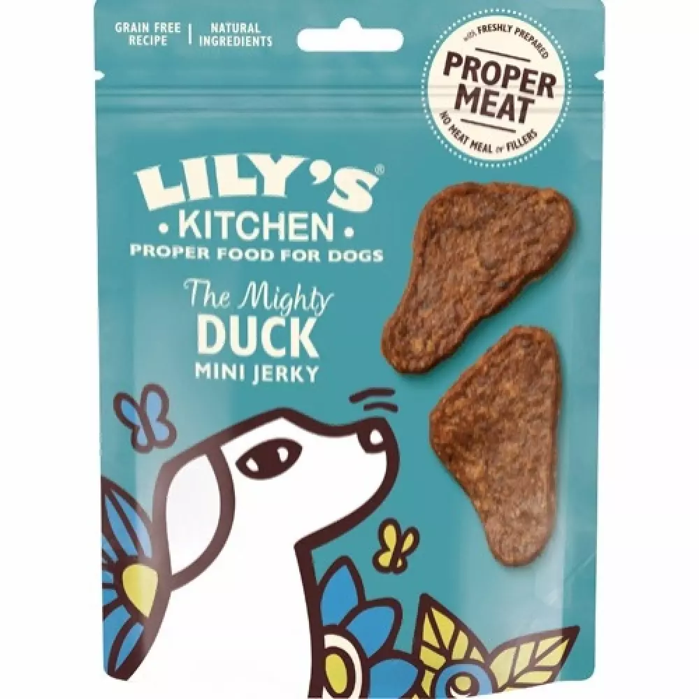 Lily`s kitchen the mighty duck mini jerky, 5060184249874, Hundeutstyr, Hundegodbiter og Tygg, Lily`s Kitchen, Eldorado, Lilys K. The Mighty Duck Mini Jerky 70g