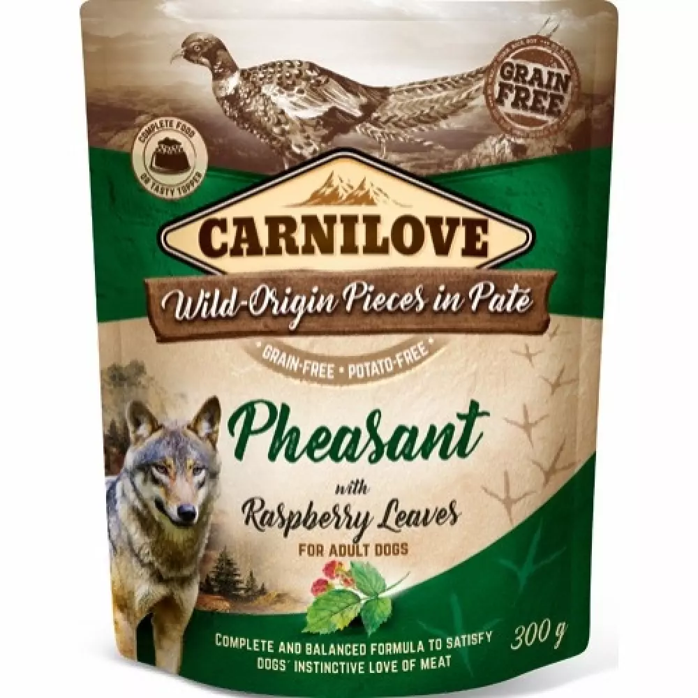 Carnilove pouch pate Pheasant with raspberry Carnilove Pouch Pate Pheasant with Raspberry Leaves 300 g CH250030 8595602537662 Hundemat