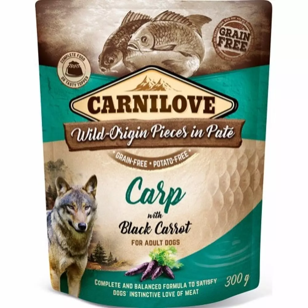 Carnilove pouch pate Carp with black carrot Carnilove Pouch Pate Carp with Black Carrot 300 g CH280030 8595602537693 Hundemat
