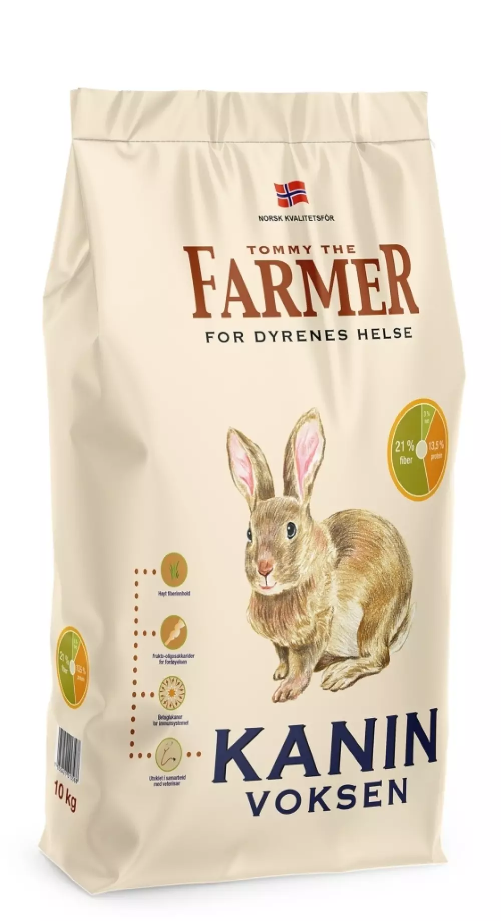 Farmer Kaninfôr voksen 10 kg, 7050421013588, Kaninutstyr, Kaninmat og høy, FELLESKJØPET AGRI SA