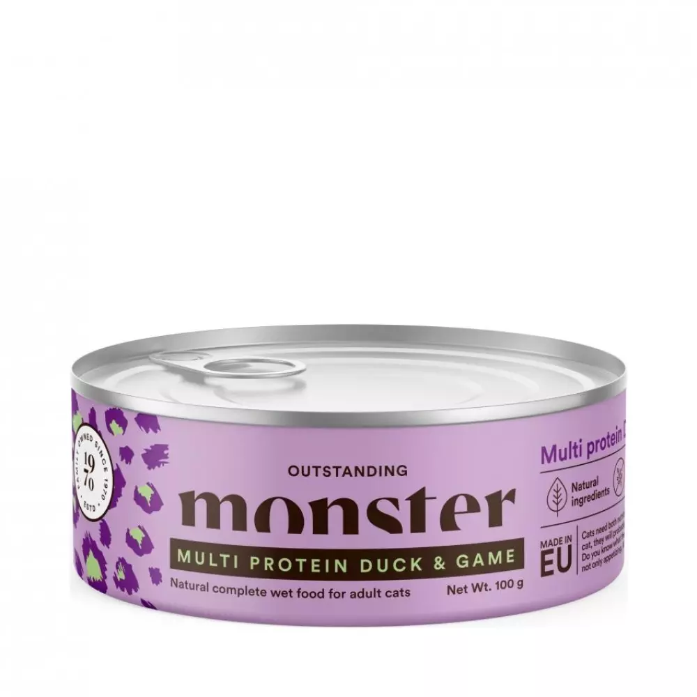 Monster Cat Adult Multi Protein Duck/ Game Burk 100 g Monster Cat Adult Multi Duck/ Game Can 100 g 464356 7350040124451 Kattemat