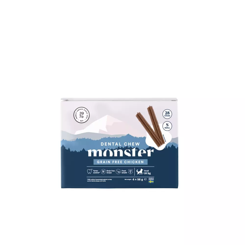 Monster Dental Chew Grain Free Chicken Small Monthpack