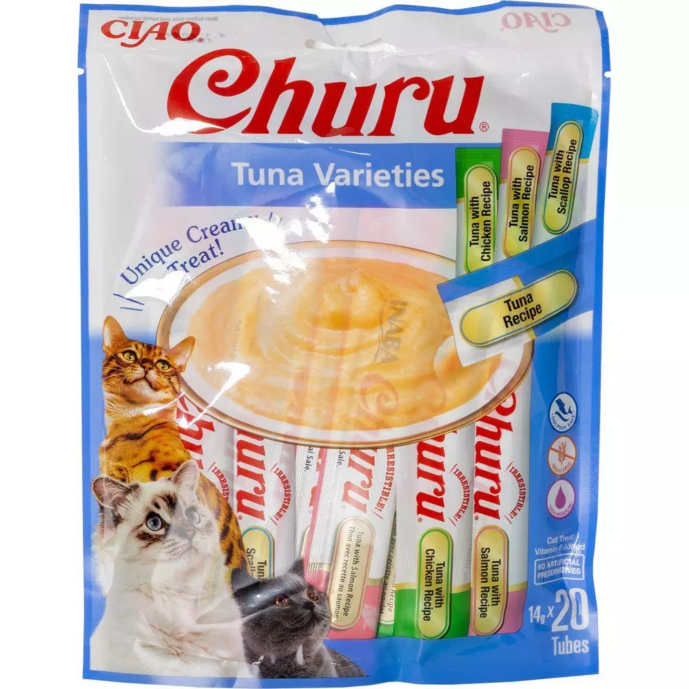 Churu til katt, Churu Tuna Varieties 20stk, Katteutstyr, Kattegodbiter