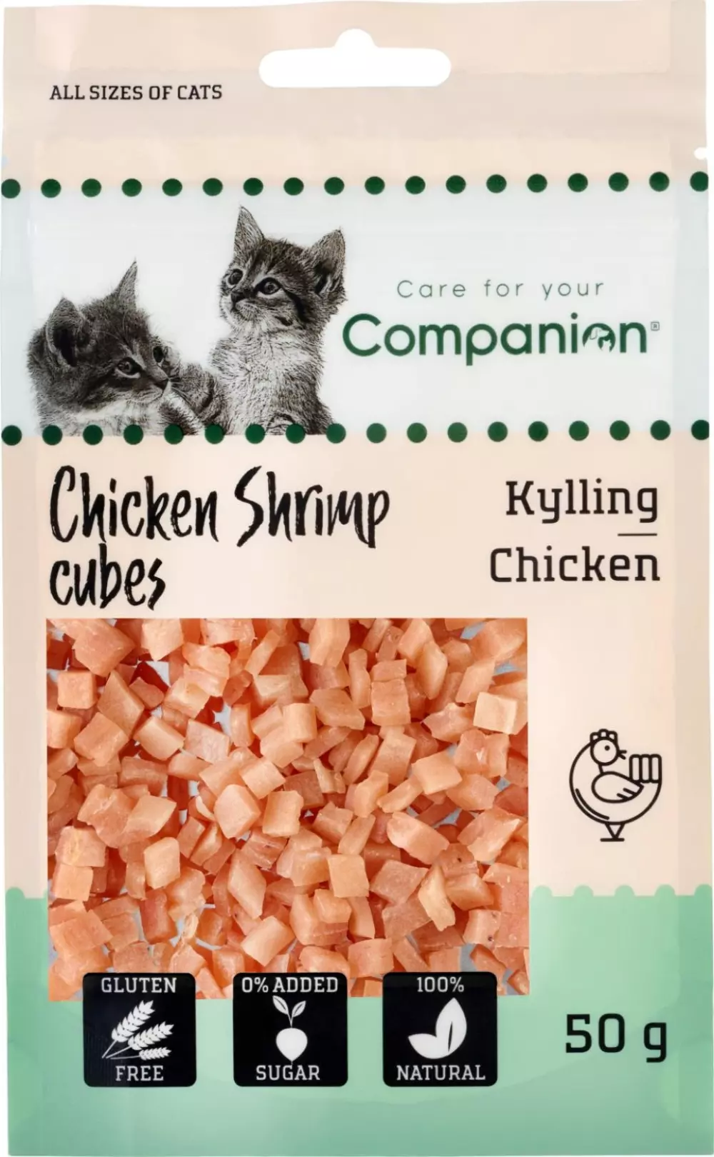 Companion Cat Chicken Shrimp Cubes, Katteutstyr, Kattegodbiter