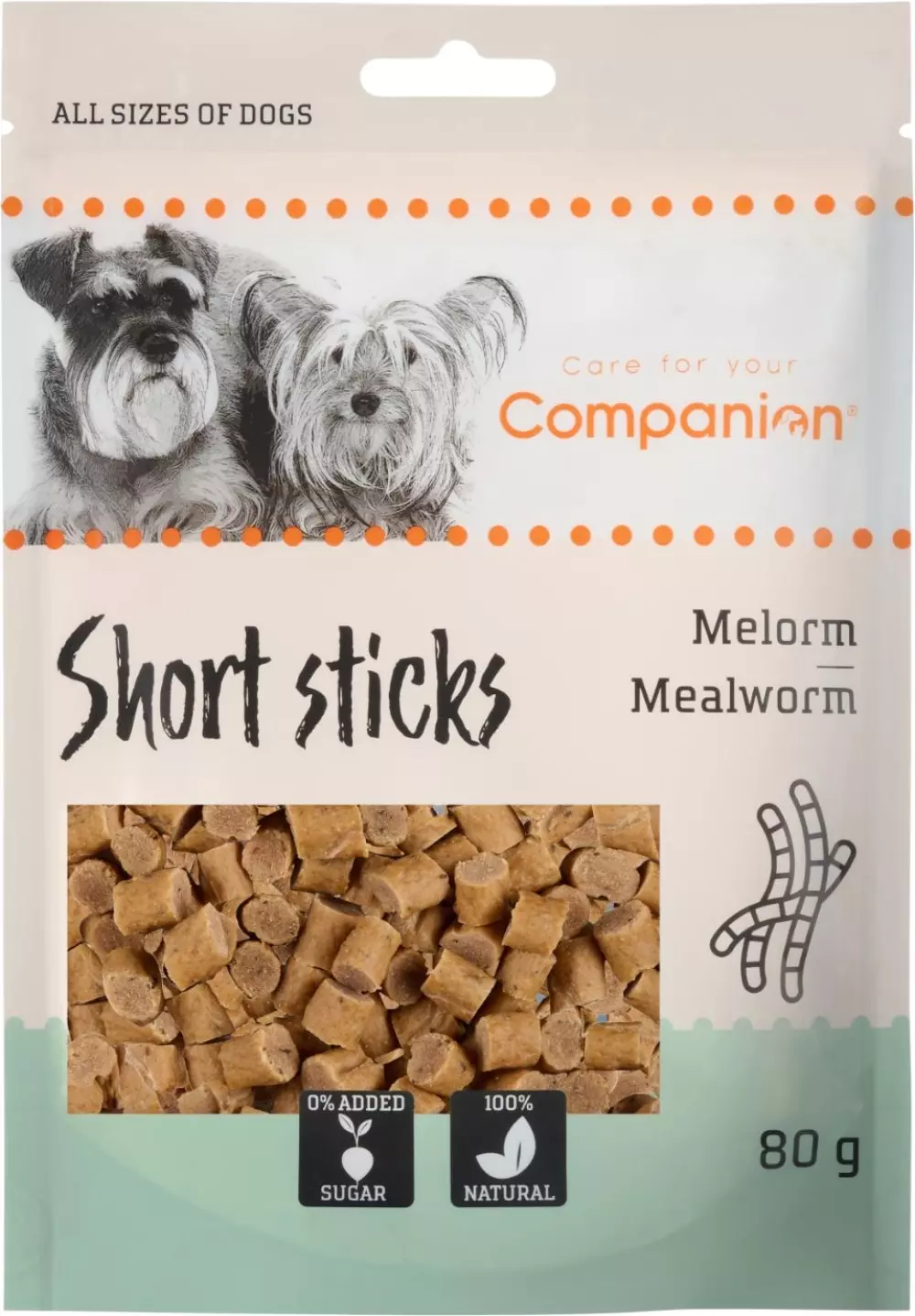 Companion short sticks mealworm, Hundeutstyr, Hundegodbiter og Tygg