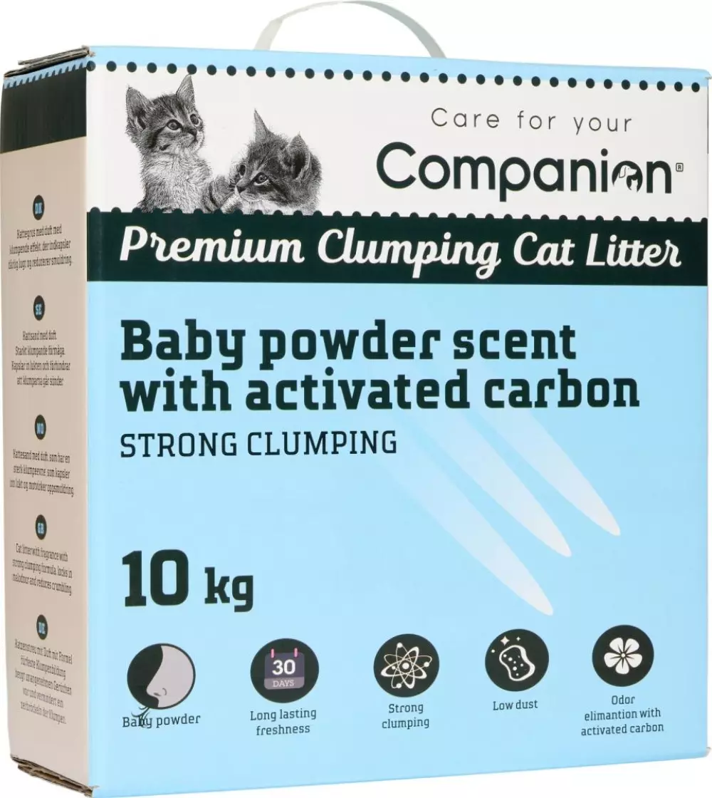 Companion Kattesand - babypudderduft 10kg, Katteutstyr, Kattesand og Pellets