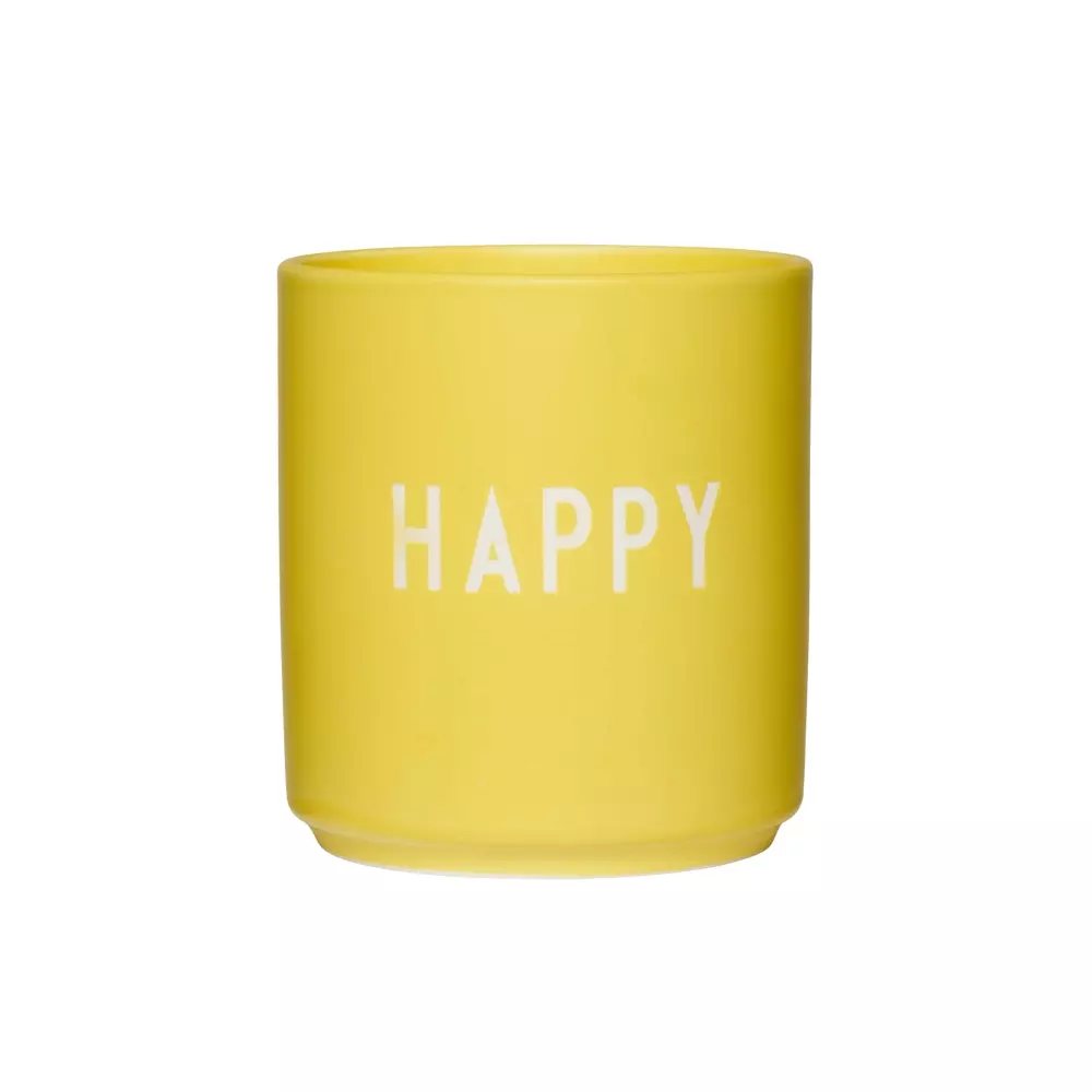 Design Letters Favourite Cups HAPPY Gul, 5710498194284, 10101002YELLOHAPPY, Kjøkken, Krus og Skåler, Design Letters, Favourite cups - Fashion colour Collection