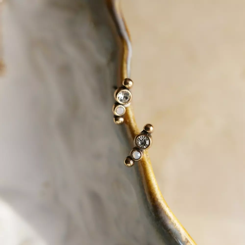 Ear Crawlers - Droplets Gull, 7990101813667, 1018-1366, Accessories, Øredobber, A&C Oslo, Earr, stud w/crystal, Droplets GP