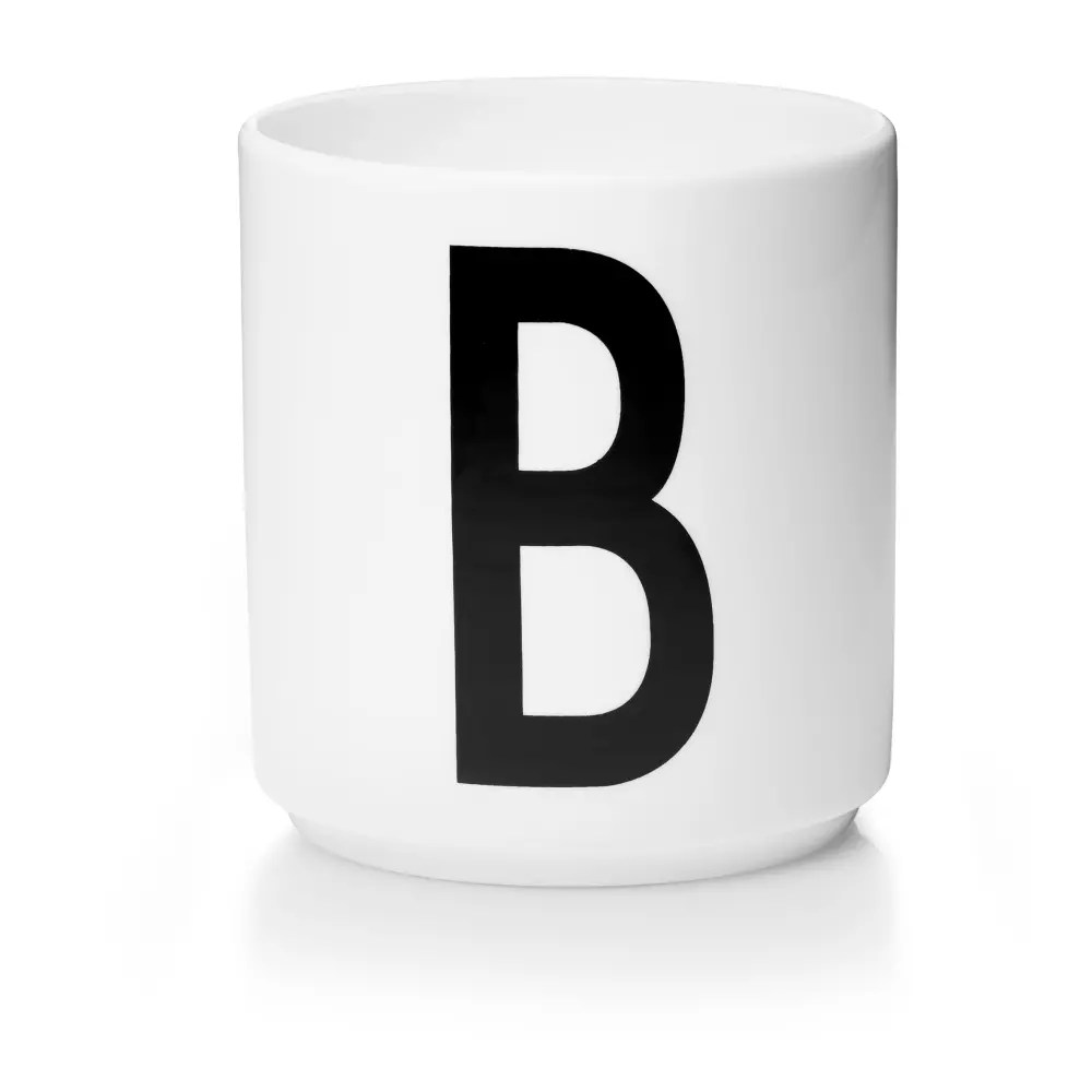 Design Letters Hvit Kopp B, 5710498720025, 10201000B, Kjøkken, Krus og Skåler, Design Letters, Personal Porcelain cup White A-Z