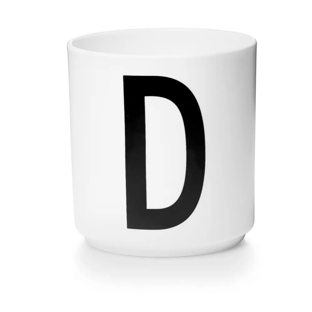 Design Letters Hvit Kopp D, 5710498720049, 10201000D, Kjøkken, Krus og Skåler, Design Letters, Personal Porcelain cup White A-Z