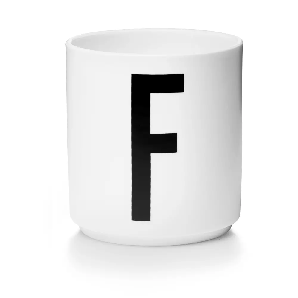 Design Letters Hvit Kopp F, 5710498720063, 10201000F, Kjøkken, Krus og Skåler, Design Letters, Personal Porcelain cup White A-Z