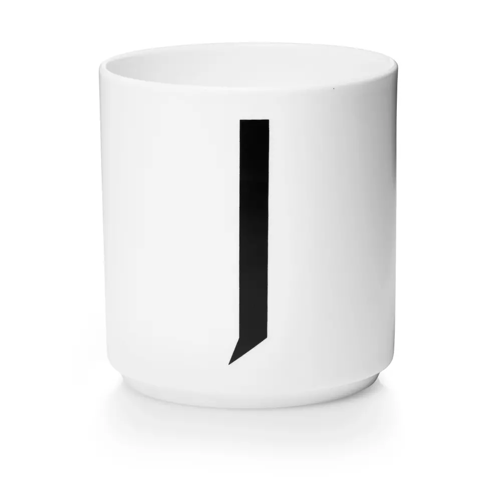 Design Letters Hvit Kopp J, 5710498720100, 10201000J, Kjøkken, Krus og Skåler, Design Letters, Personal Porcelain cup White A-Z