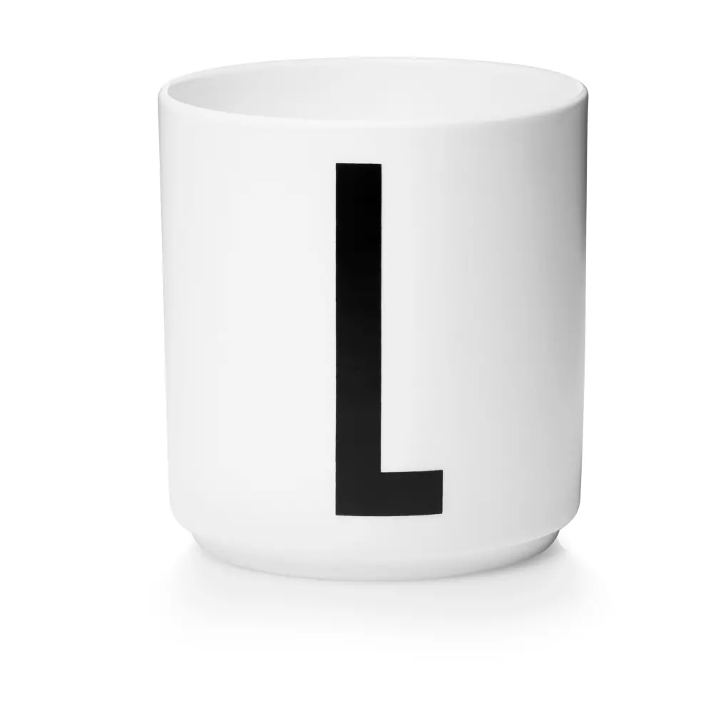 Design Letters Hvit Kopp L, 5710498720124, 10201000L, Kjøkken, Krus og Skåler, Design Letters, Personal Porcelain cup White A-Z