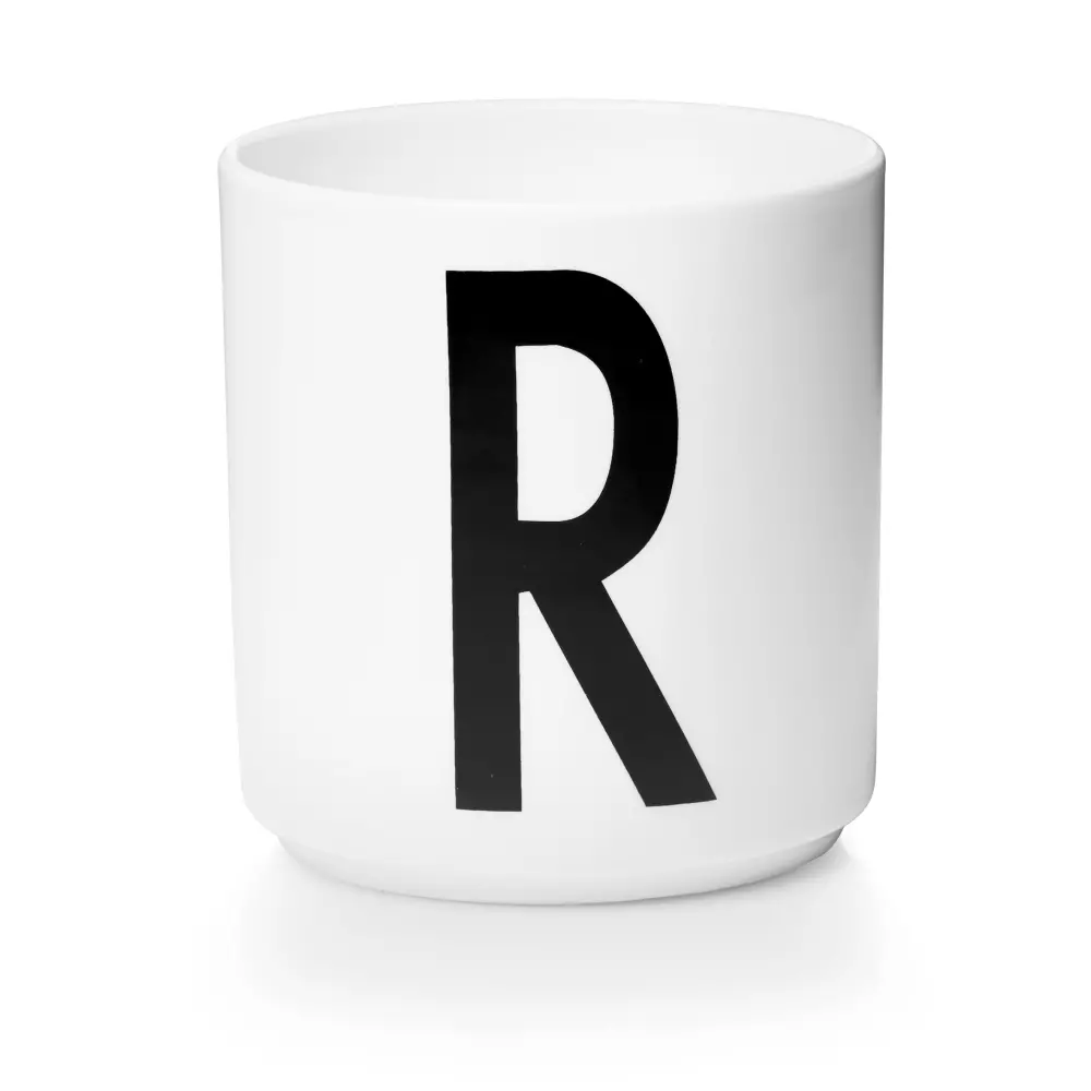 Design Letters Hvit Kopp R, 5710498720186, 10201000R, Kjøkken, Krus og Skåler, Design Letters, Personal Porcelain cup White A-Z