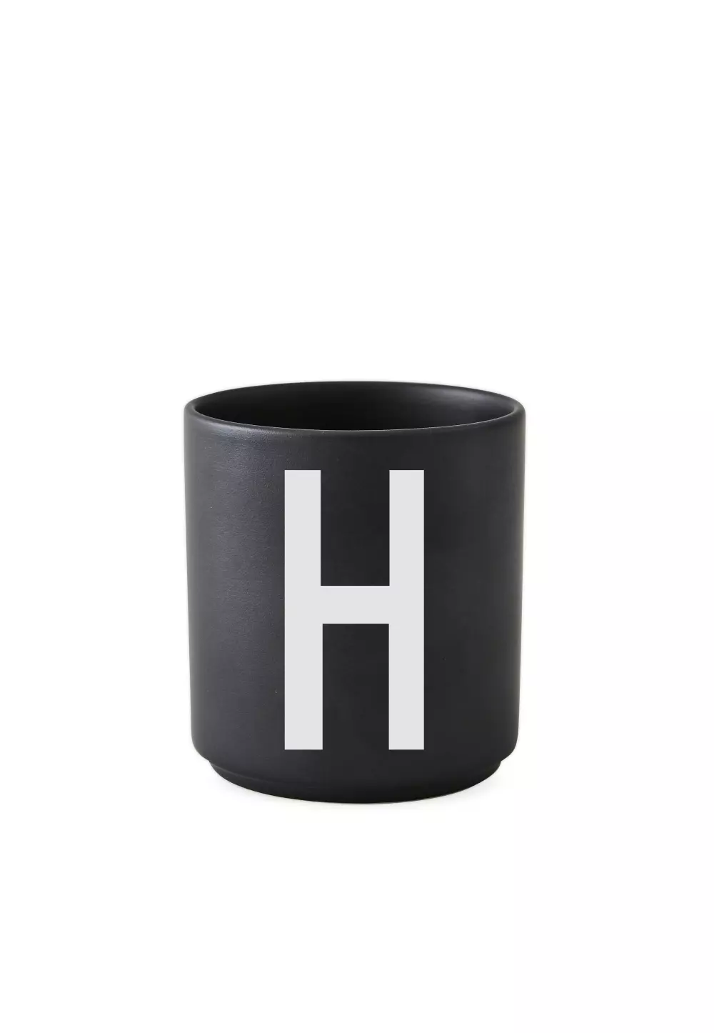 Design Letters Sort Kopp H, 5710498733537, 10204000H, Kjøkken, Krus og Skåler, Design Letters, Personal Porcelain cup Black A-Z