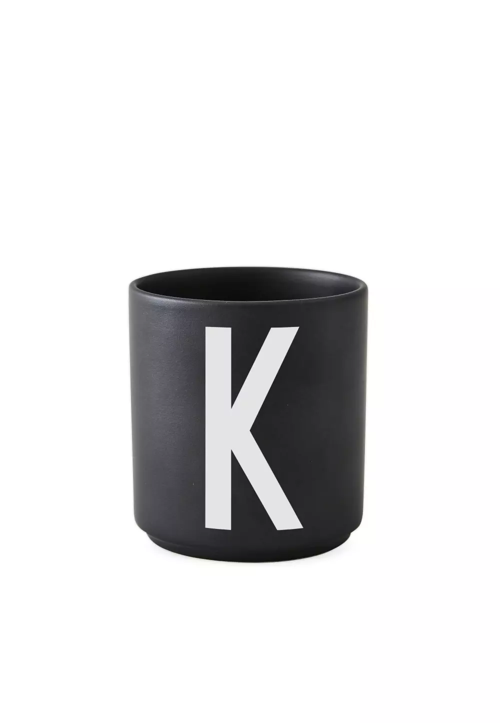 Design Letters Sort Kopp K, 5710498733568, 10204000K, Kjøkken, Krus og Skåler, Design Letters, Personal Porcelain cup Black A-Z