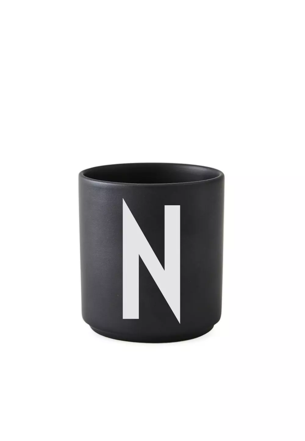 Design Letters Sort Kopp N, 5710498733599, 10204000N, Kjøkken, Krus og Skåler, Design Letters, Personal Porcelain cup Black A-Z