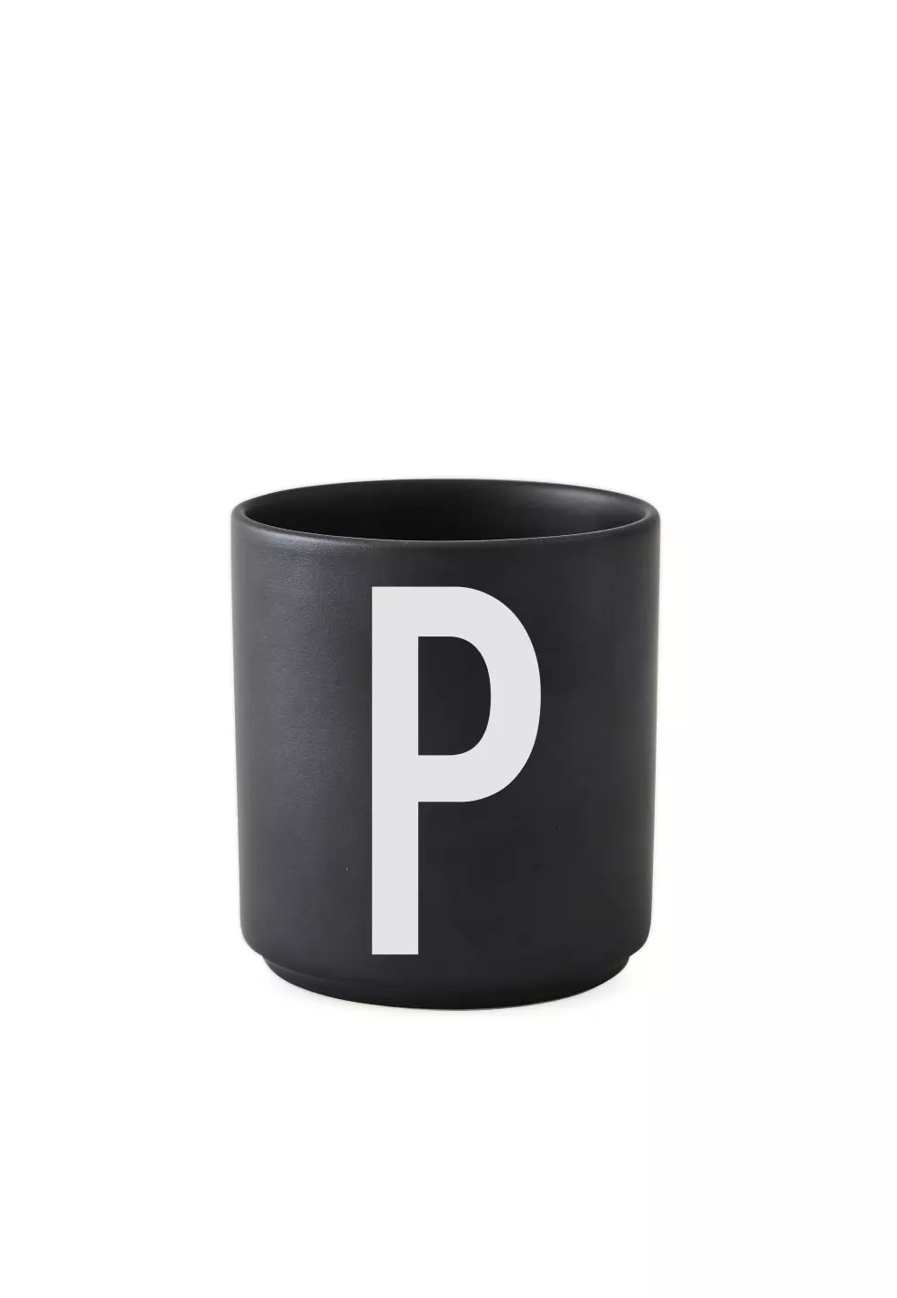 Design Letters Sort Kopp P, 5710498733612, 10204000P, Kjøkken, Krus og Skåler, Design Letters, Personal Porcelain cup Black A-Z